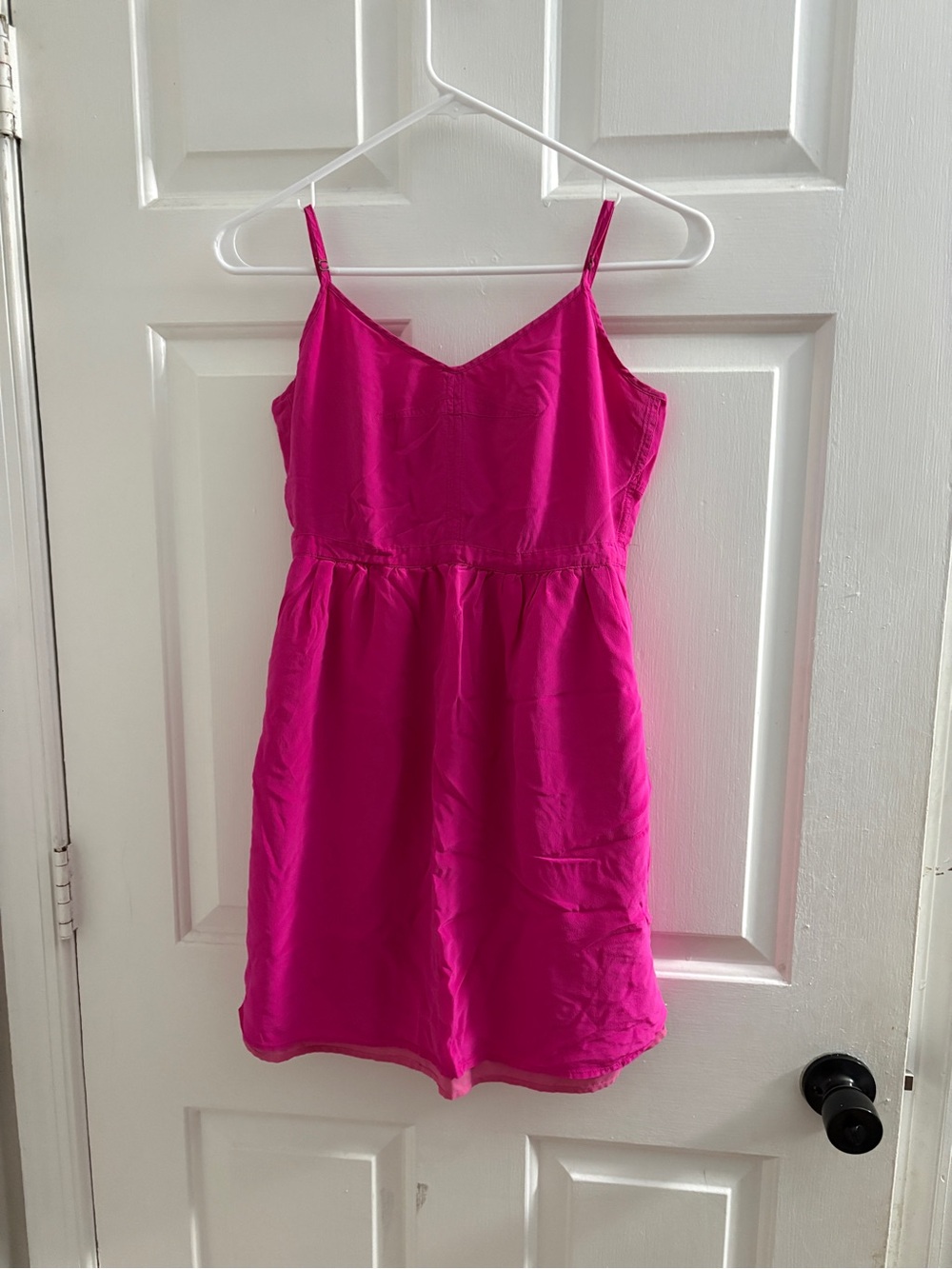 Women's Hot Pink Spaghetti Strap Mini Dress